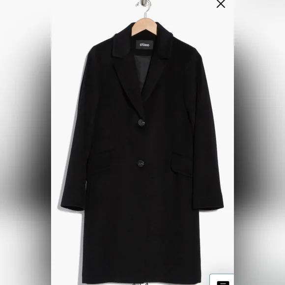 Fleurette Studio Notch Lapel Wool Blend Coat Size 14 - Picture 4 of 4